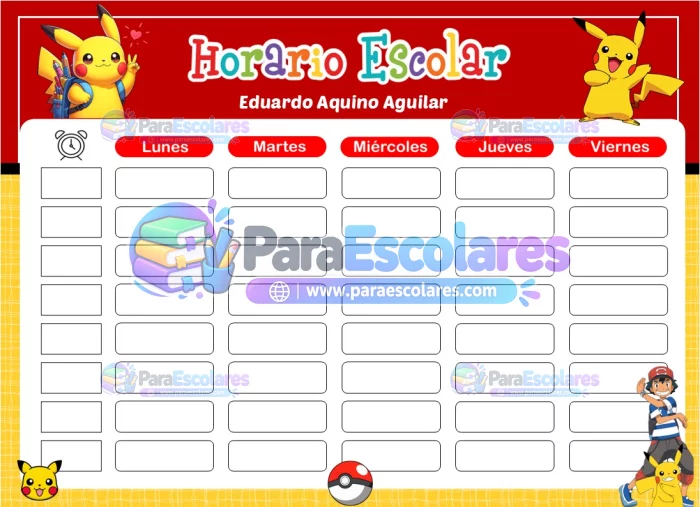 Pikachu Horario Escolar
